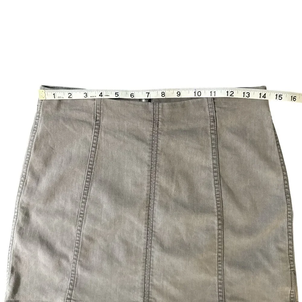 Free People Modern Femme Women's Acid Wash Denim Mini Skirt Gray Size 8 Stretch